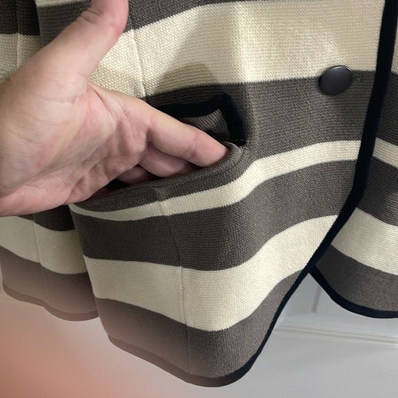 Loft Women's NWOT Grey, black and white structured sweater blazer, Size S - Picture 4 of 9